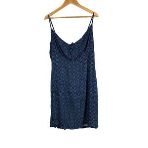Xhilaration Blue & Black Sleeveless Slip Dress Large